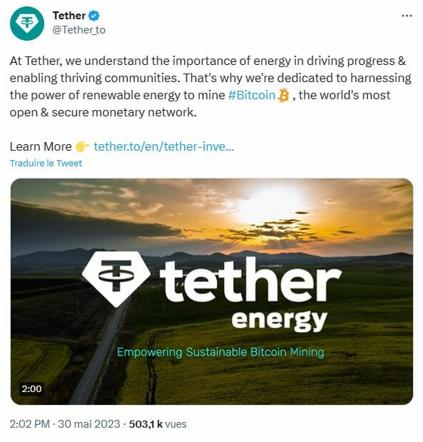 Tether va miner des bitcoins en Uruguay avec ses propres installations énergétiques durables.