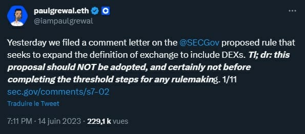 Coinbase attire l'attention sur les tentatives de la SEC pour imposer aux DEX les mêmes règles qu'aux exchanges centralisés, ce qui est impossible en pratique.
