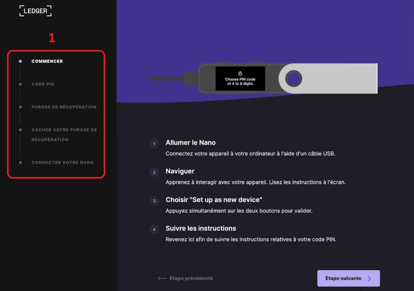 Configuration d'un Ledger Nano S Plus