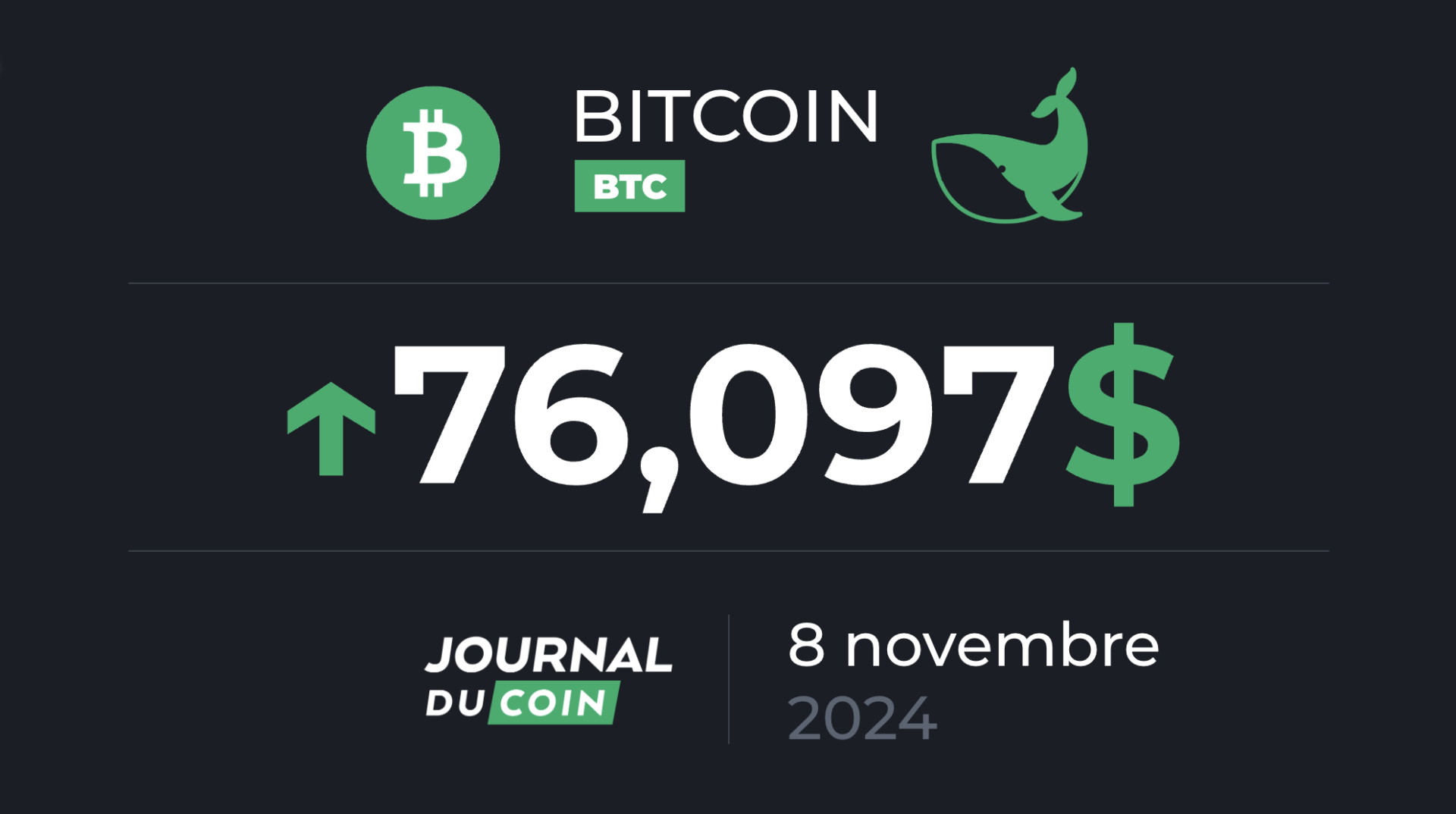 Bitcoin le 8 novembre – Suite à l’ATH, le BTC est l’un des meilleurs actifs de l’année