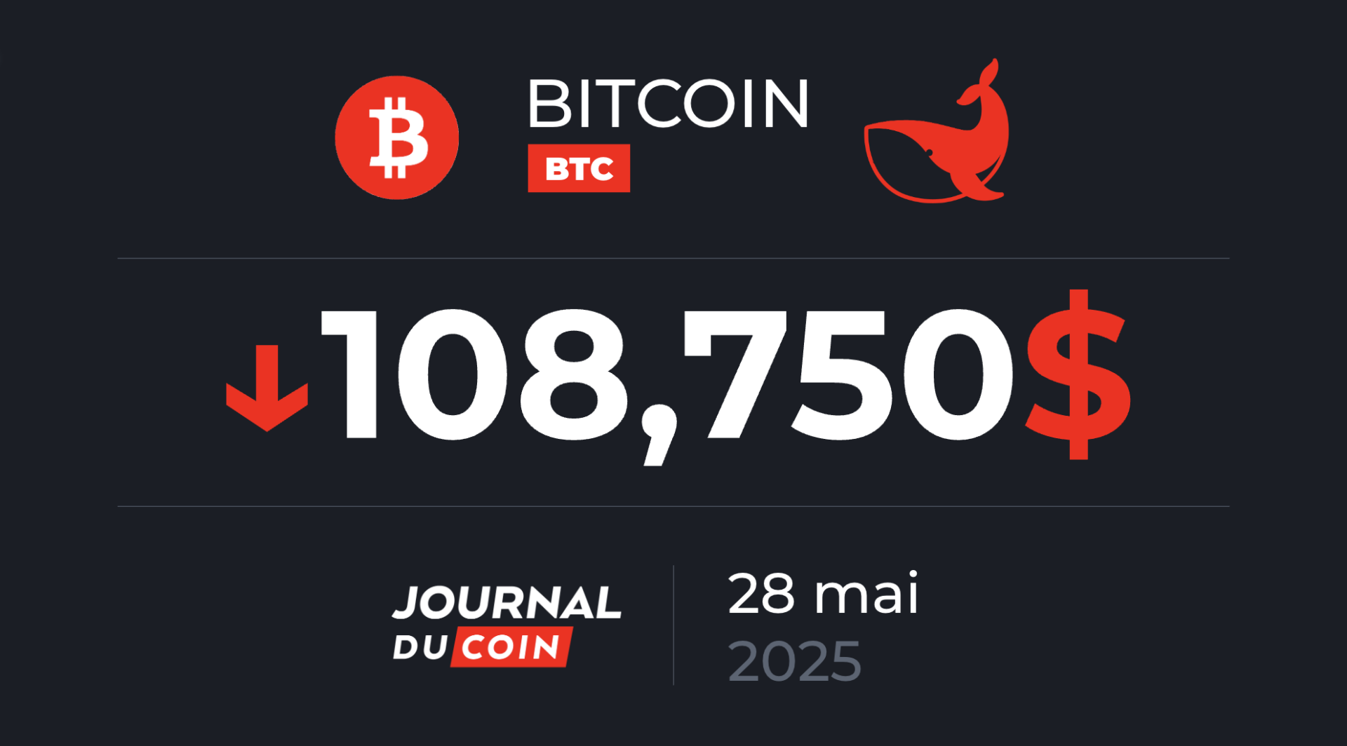 Bitcoin le 28 mai – Le BTC hésite autour des 110 000 $