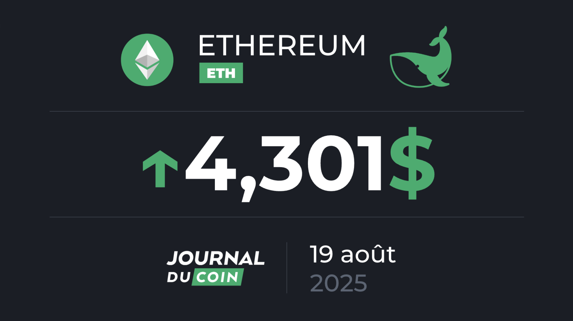 Un ATH toujours possible pour ETH ! Ethereum le 19 août