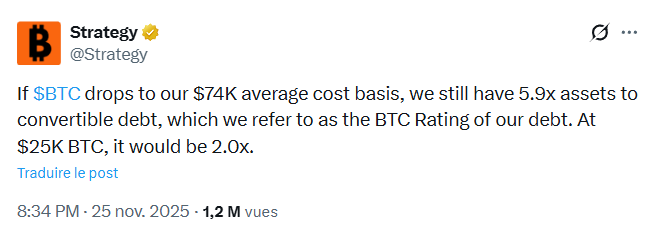 Bitcoin : Strategy et Michael Saylor dévoilent un nouvel indicateur de crédit pour rassurer les investisseurs
