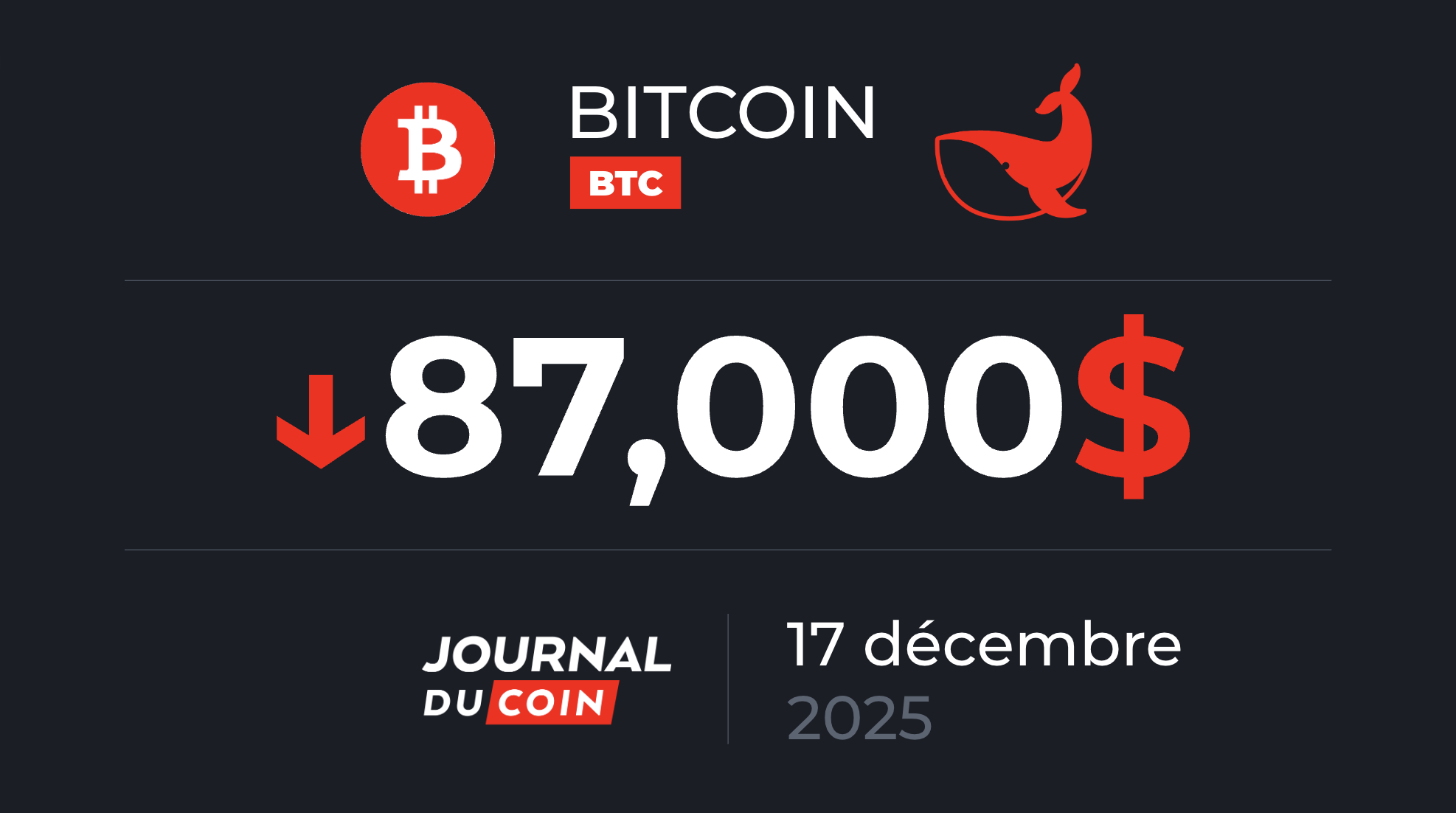 Panique à venir pour le BTC sous les 90 000 $ ? Bitcoin le 17 décembre