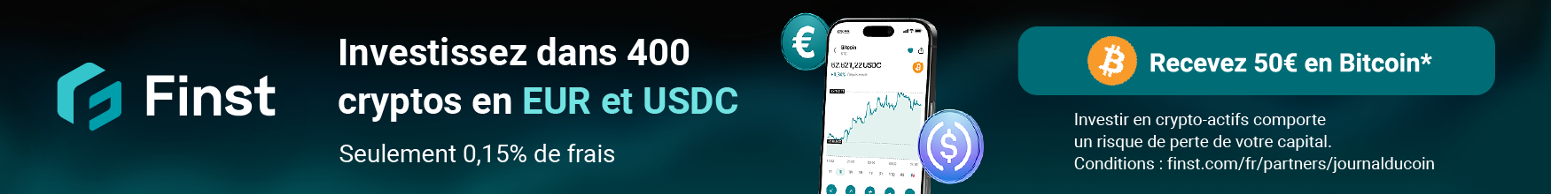 Investissez dans 400 cryptos en EUR et USDC